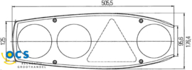 Hella Caraluna II Chroom Driehoek-Reflector Mistachterlicht links
