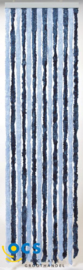 Chenille gordijn blauw/lichtblauw