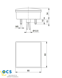 Jokon	Knipper-Rem-Achterlicht LED vierkant wit glas