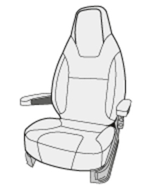 ART Hoes originele autostoel voor Ducato X250 vanaf 2014 velours, 2 delen
