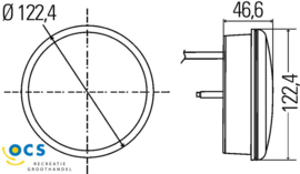 Hella Achteruitrijlicht Rond LED
