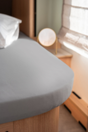 Walra hoeslaken Queens bed antraciet en lichtgrijs