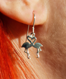 Oorbellen - Flamingo's - 925 Sterling Zilver