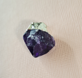 Edelsteen Hanger Amethist Punt Verzilverd