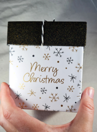 Cadeaudoos Rond Merry Christmas Stars 11,5 cm
