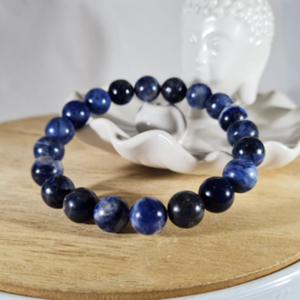 Edelsteen Armband Sodaliet Kogelarmband 10 mm
