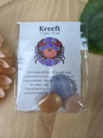 Kreeft Sterrenbeeld Trommelstenen Cadeau set