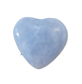 Blauwe Calciet Edelsteen Hart - No.04 - Madagaskar - 4 cm