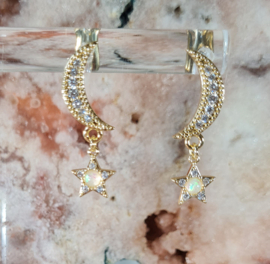 Oorbellen Moon & Stars - Koper Gold Plated Peach