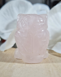 Uil Rozenkwarts Edelsteen 4cm - no.3
