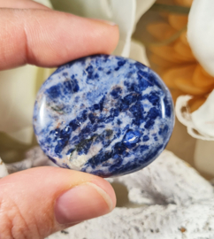 Sodaliet Platte Steen 4 cm no.8 Edelsteen Blauw