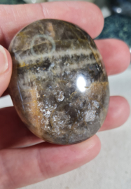 Zwarte Maansteen Palmsteen Edelsteen no.07 - 4,5 cm