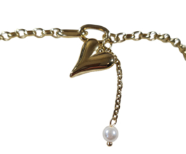 Armband Lovely Heart - Stainless Steel Goudkleur