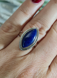 Edelsteen Ring Lapis Lazuli Marquise 925 Sterling Zilver - Maat 17
