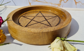 Pentagram - Grid - Mango hout - 15cm - opstaande rand