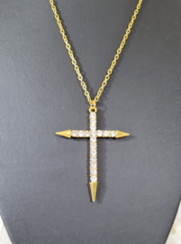 Ketting Kruis - Goudkleur - 6 cm