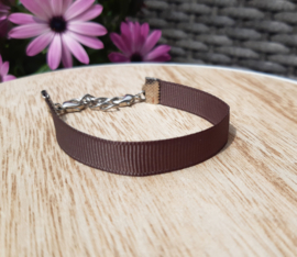 Armband - Ibiza - bruin - lint