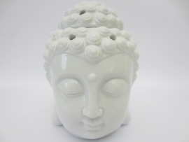 Aromabrander - wit - Boeddha hoofd - 13 cm