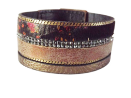 Armband - drukknopen met verschillende kleuren leer