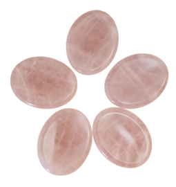 Rozenkwarts Duimsteen - Worry Stone - Ovaal