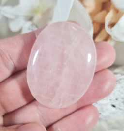 Rozenkwarts Platte Steen no.3 - 4 cm Edelsteen