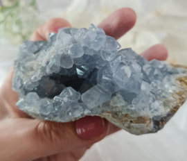 Celestien Edelsteen Cluster Geode - Madagaskar - 10cm - Blauw