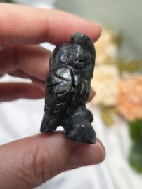 Uil Larvikiet Edelsteen 4 cm - Bescherming en Intuïtie - div. soorten