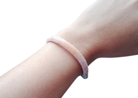Armband - Ibiza - zalm roze - slang - rond