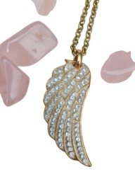 Ketting Vleugel - stras - goudkleur