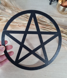 Grid Pentagram hout zwart 20 cm