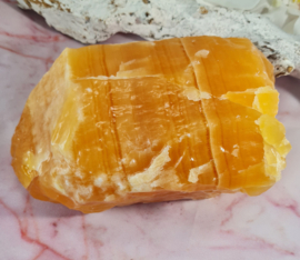 Orange Calcite - Raw Crystal - 16 cm