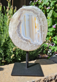 Agate - Gemstone Geode on stand - 14,5cm