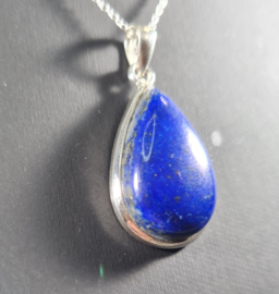 Lapis Lazuli Druppel Edelsteen Hanger in 925 Sterling Zilver 3,4 cm