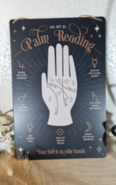 Tekstbord Handlezen Palm Reading - 30cm Metaal