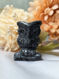 Uil Larvikiet Edelsteen 4 cm - Bescherming en Intuïtie - div. soorten