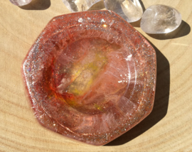 Orgonite oplaadschijf oranje 8,5 cm