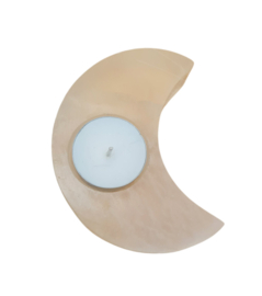 Seleniet Theelichthouder - Maan Edelsteen