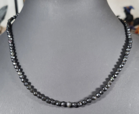 Edelsteen Ketting Regenboog Obsidiaan facet kraal 4 mm - 45 cm