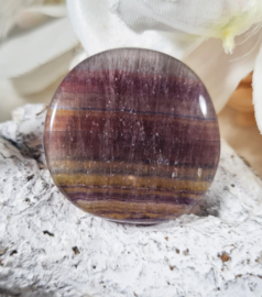 Fluoriet Platte Steen 4 cm no.4 - Paars