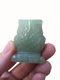 Uil Groene Aventurijn Edelsteen 4 cm - Wijsheid en Bescherming