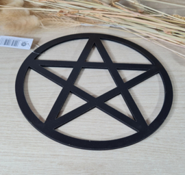 Grid Pentagram hout zwart 20 cm