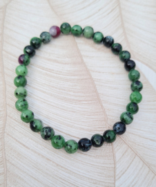 Edelsteen Armband Robijn in Zoiesiet - 6mm