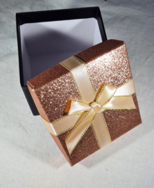 Cadeaudoos Oud Roze - Zwart  Vierkant 9 cm