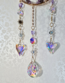 Raamhanger Suncatcher Halve Maan met Amethist
