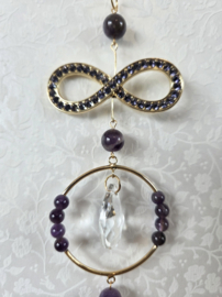 Raamhanger Suncatcher Infinity paars Amethist 31 cm