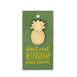 Houten Broche op cadeaukaartje - Beterschap