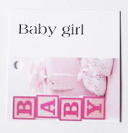 Klein kaartje - Baby Girl   - 7 cm