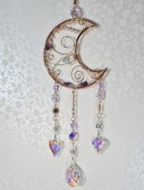 Raamhanger Suncatcher Halve Maan met Amethist