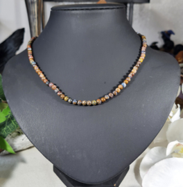 Edelsteen Ketting Pietersiet ronde kralen 4 mm - 45 cm