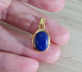 Lapis Lazuli Edelsteen hanger Zilver Gold Plated